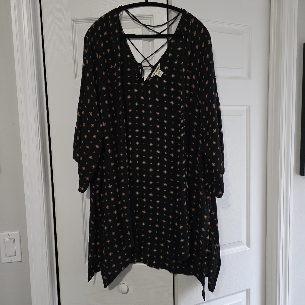 Billabong Black Kimono with Orange Accents